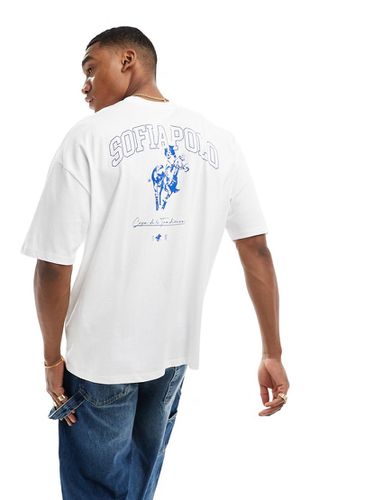 T-shirt oversize bianca con stampa "Polo" sul retro - ASOS DESIGN - Modalova