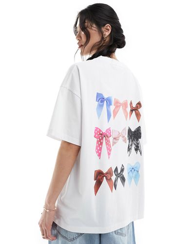 T-shirt oversize bianca con stampa sul retro - ASOS DESIGN - Modalova