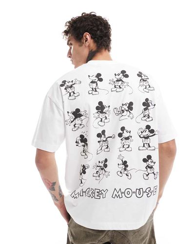 T-shirt oversize bianca con stampe Disney di Topolino su licenza - ASOS DESIGN - Modalova