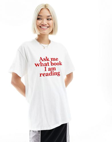 T-shirt oversize bianca con scritta stampata - ASOS DESIGN - Modalova