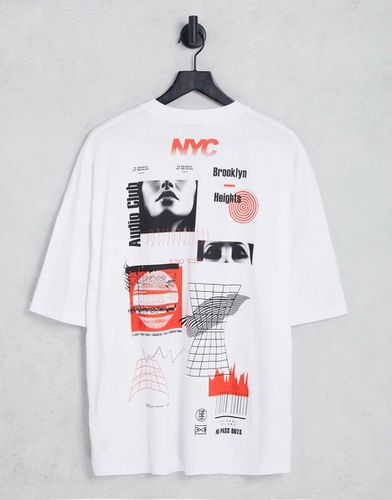 T-shirt oversize bianca con scritte stampate - ASOS DESIGN - Modalova