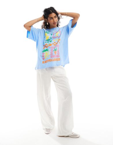 T-shirt oversize blu con grafica "Summer Fruit" - ASOS DESIGN - Modalova