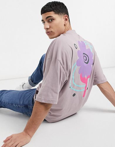 T-shirt oversize con stampa con fiore sul retro, colore - ASOS DESIGN - Modalova