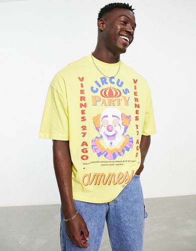 T-shirt oversize gialla con stampa "Ibiza Amnesia" - ASOS DESIGN - Modalova