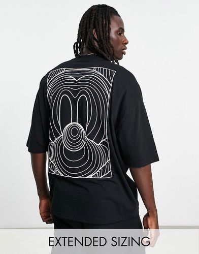T-shirt oversize nera con stampa di Topolino - ASOS DESIGN - Modalova
