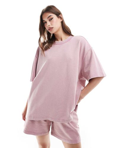 T-shirt oversize slavato con rovescio a ricci - ASOS DESIGN - Modalova