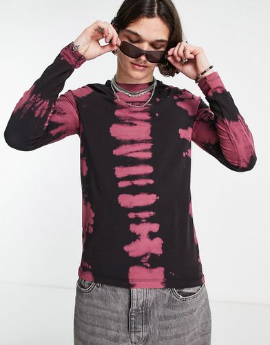 T-shirt oversize skinny con effetto tie-dye verticale a maniche lunghe - ASOS DESIGN - Modalova