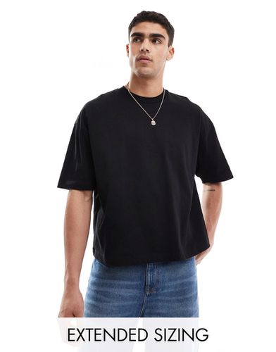 T-shirt oversize squadrata pesante nera - ASOS DESIGN - Modalova