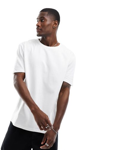 T-shirt girocollo comoda bianca in tessuto pesante da 240 gsm - ASOS DESIGN - Modalova