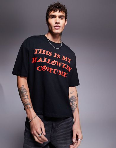 T-shirt squadrata oversize nera con stampa a tema Halloween - ASOS DESIGN - Modalova