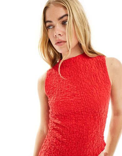 Top accollato testurizzato in coordinato - ASOS DESIGN - Modalova