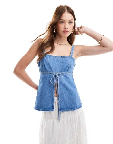 Top en jean fendu devant - moyen - Asos Design - Modalova