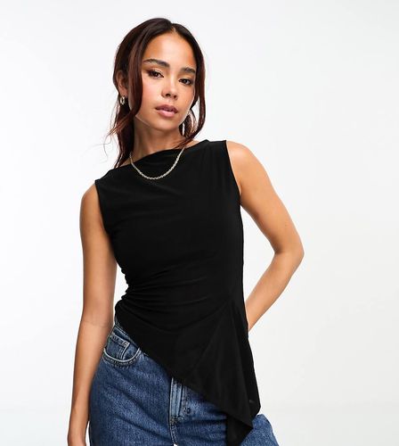 Top senza maniche con scollo a barchetta con volant stile godet - ASOS DESIGN - Modalova