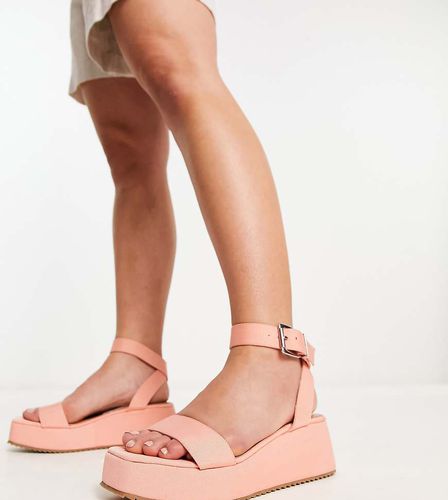 Tati - Sandali flatform a pianta larga color pesca - ASOS DESIGN - Modalova