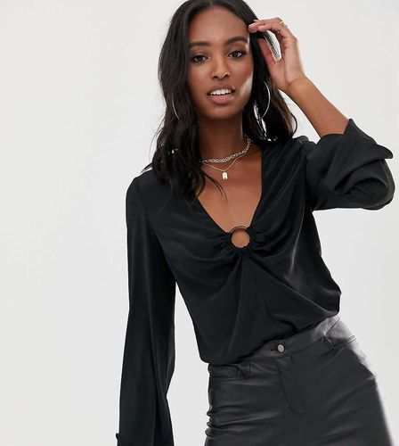 ASOS DESIGN Tall - Body a maniche lunghe con scollo rotondo e anello - ASOS Tall - Modalova