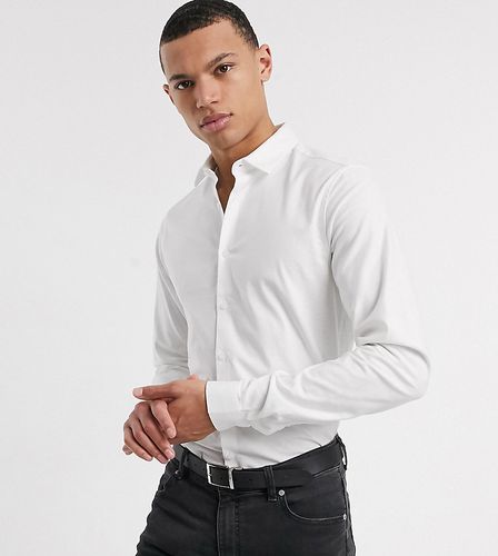 Tall - Camicia Oxford slim elasticizzata bianca - ASOS DESIGN - Modalova