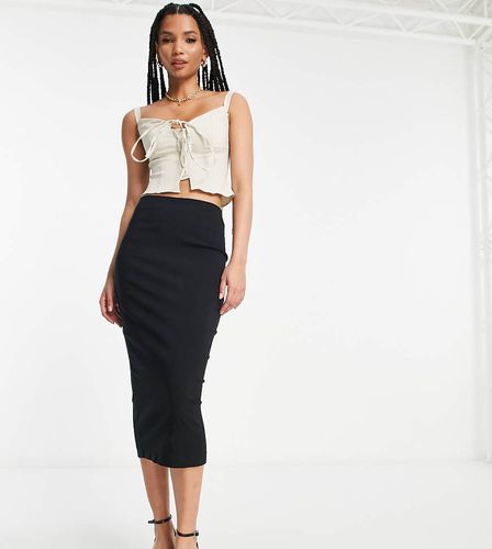 ASOS DESIGN Tall - Gonna longuette sartoriale a vita alta nera - ASOS Tall - Modalova