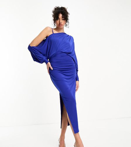 ASOS DESIGN Tall - Grecian - Vestito midi cobalto con spalle scoperte - ASOS Tall - Modalova