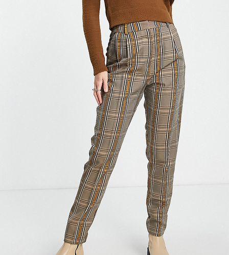 Tall - Pantaloni eleganti affusolati color senape a quadri - ASOS DESIGN - Modalova