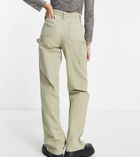 Tall - Pantaloni minimal cargo kaki con cuciture a contrasto - ASOS DESIGN - Modalova