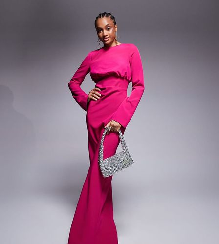 ASOS DESIGN Tall - Robe longue structurée à manches longues et fronces sur le buste - Asos Tall - Modalova