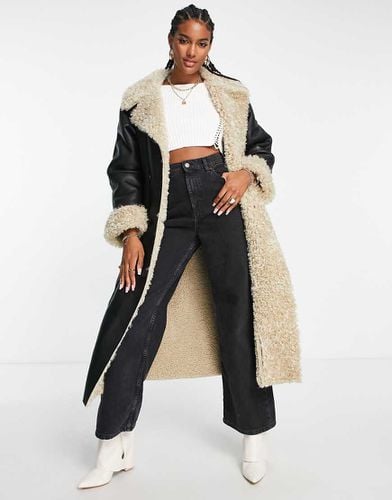 Trench doppiato con pile borg - ASOS DESIGN - Modalova