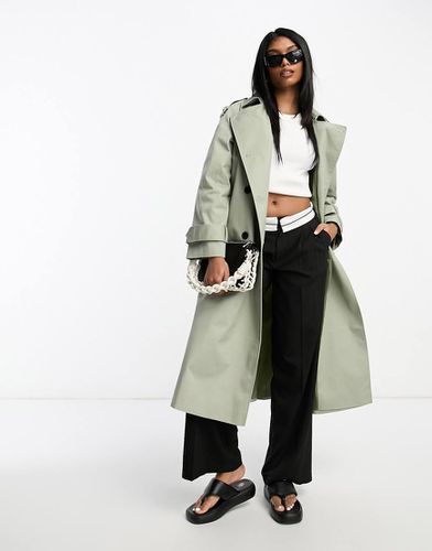 Trench lungo kaki chiaro - ASOS DESIGN - Modalova