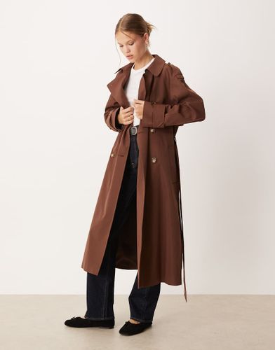 Trench long - Chocolat - Asos Design - Modalova