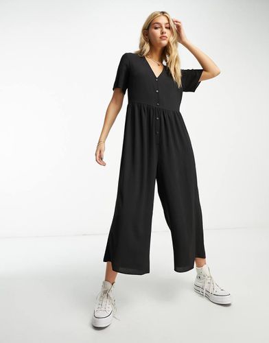 Tuta jumpsuit nera da giorno a maniche corte - ASOS DESIGN - Modalova