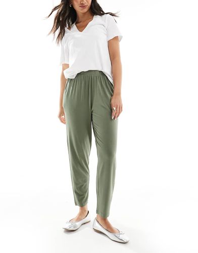 Ultimate - Pantaloni in jersey kaki con pinces - ASOS DESIGN - Modalova