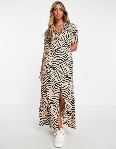 Ultimate - Vestito midi da giorno color cammello zebrato - ASOS DESIGN - Modalova
