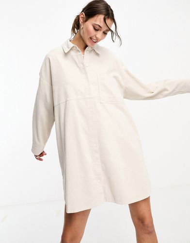 Vestito camicia oversize a coste color sabbia - ASOS DESIGN - Modalova