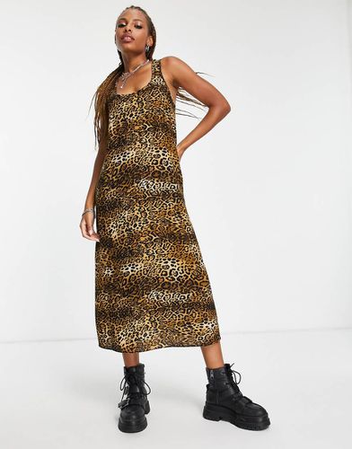 Vestito lungo a trapezio animalier con scollo rotondo - ASOS DESIGN - Modalova