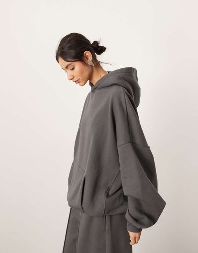 Felpa oversize premium pesante con cappuccio color antracite - ASOS EDITION - Modalova