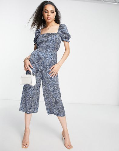 Tuta jumpsuit a pois con scollo squadrato e maniche a sbuffo - AX Paris - Modalova