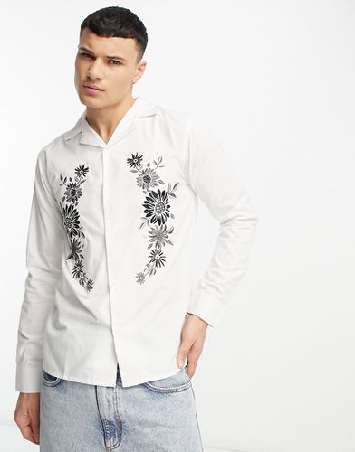 Camicia bianca con stampa di fiore nero - Bolongaro Trevor - Modalova