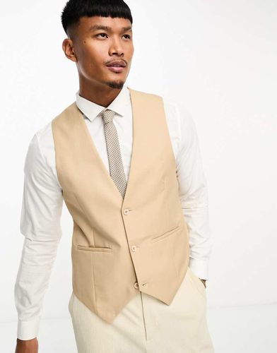 Gilet skinny tinta unita da matrimonio beige - Bolongaro Trevor - Modalova