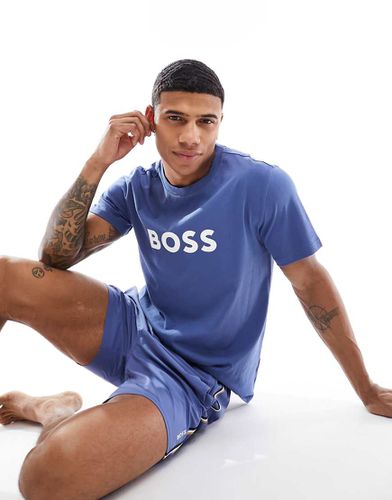 BOSS - T-shirt blu a maniche corte - BOSS Bodywear - Modalova