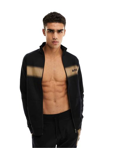 Authentic - Giacca nera con stampa del logo e zip - BOSS Bodywear - Modalova