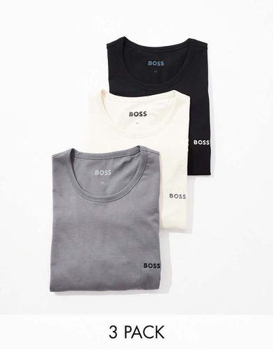 Confezione da 3 t-shirt color sporco, grigio e nero - BOSS Bodywear - Modalova