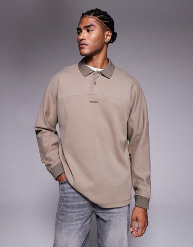 Polo décontracté épais avec logo centré - Beige foncé - Boss Orange - Modalova