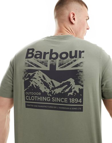 Catterick - T-shirt kaki con stampa sul retro - Barbour - Modalova
