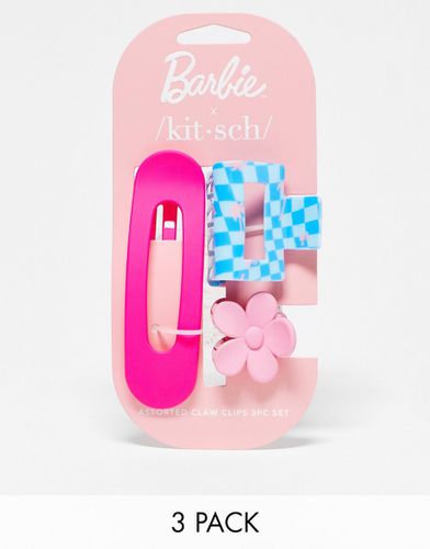 Barbie x - Confezione da 3 clip per capelli assortite - Kitsch - Modalova