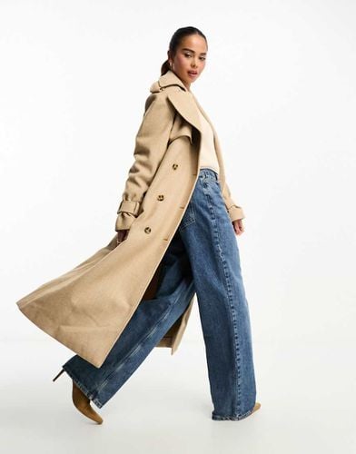 Trench oversize beige con motivo a spina di pesce - Bardot - Modalova