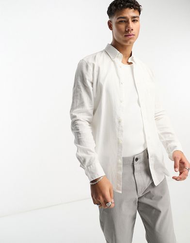 Camicia a maniche lunghe bianca in lino - Ben Sherman - Modalova