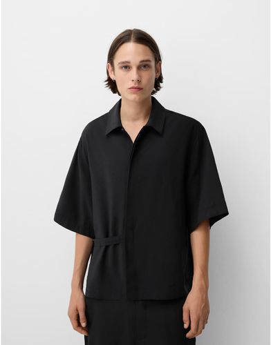 Collection - Camicia squadrata nera - Bershka - Modalova