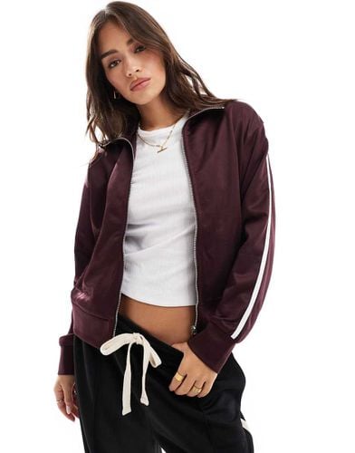 Giacca sportiva bordeaux con chiusura con zip - Bershka - Modalova