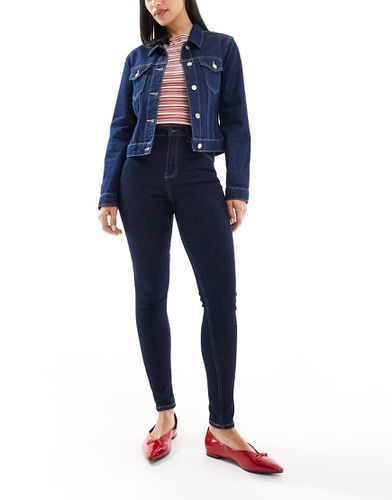 Jeans skinny a vita alta scuro autentico - Bershka - Modalova