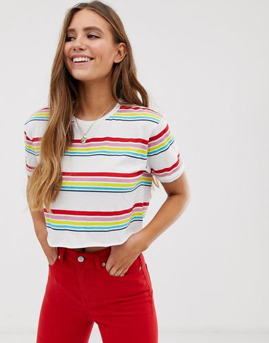 Ibiza - T-shirt a righe arcobaleno con bordo a contrasto - Brave Soul - Modalova