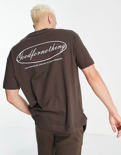 T-shirt oversize con stampa de logo sul petto e sul retro in coordinato - Good For Nothing - Modalova
